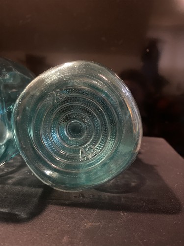 Blue Teal Limited Bicentennial Mason Jars Lot 3 Quart Pint Glass Wire Lid Rare - Picture 5 of 12