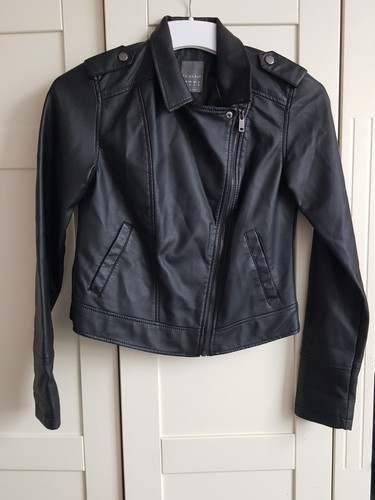 Size 6 Faux Leather Jacket Biker Style - Picture 4 of 6