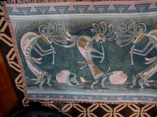 KOKOPELLI POT DANCE BLANKET PURE COUNTRY WEAVERS MADE BY AMERICA L. 76X H. 53" - Picture 12 of 24