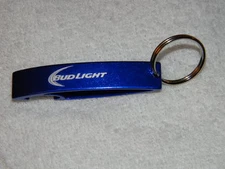 Bud Light -Bottle opener keychain-Metal- great for Beer-Budweiser- NEW-open look