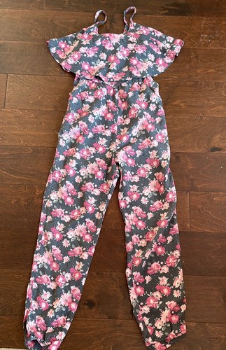 Abercrombie kids Girls Jumpsuit Sz S Floral Ruffle - Picture 3 of 4