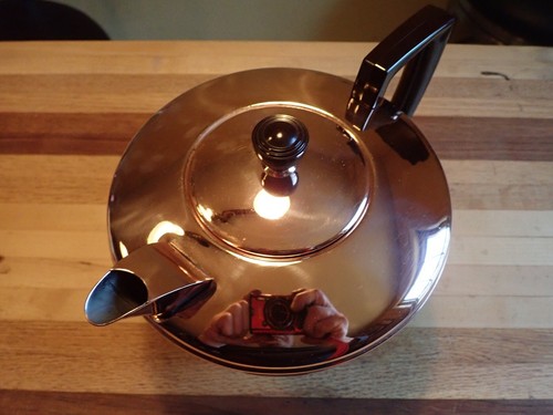 Manning Bowman Art Deco Electric Water Kettle Copper Bakelite Coffee Pot Teapot - Picture 8 of 12