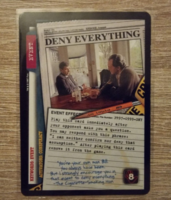 X-Files CCG PROMO Card (101361) - Deny Everything