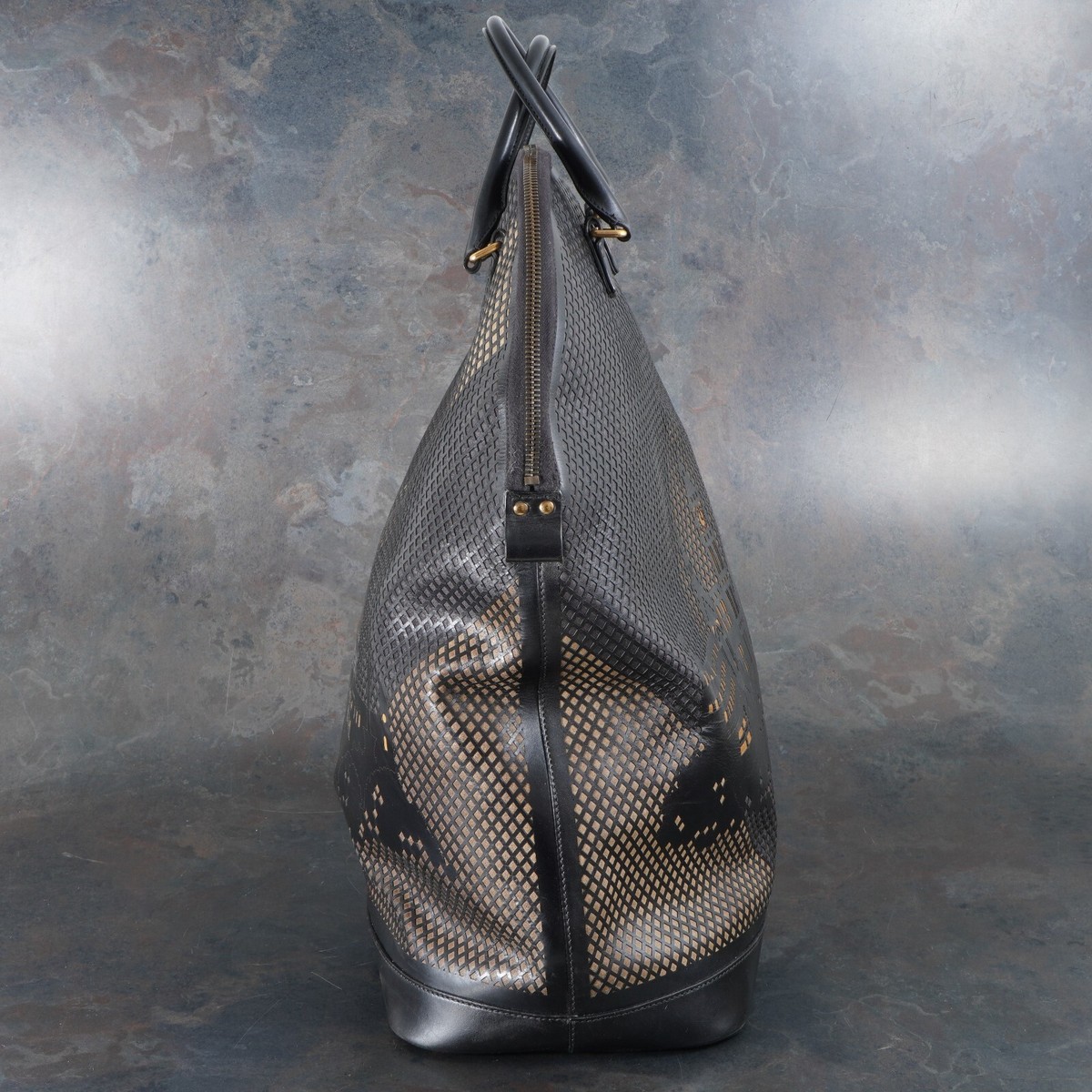 Burberry Prorsum St Ives Perforated City Motif Leather Runway Tote