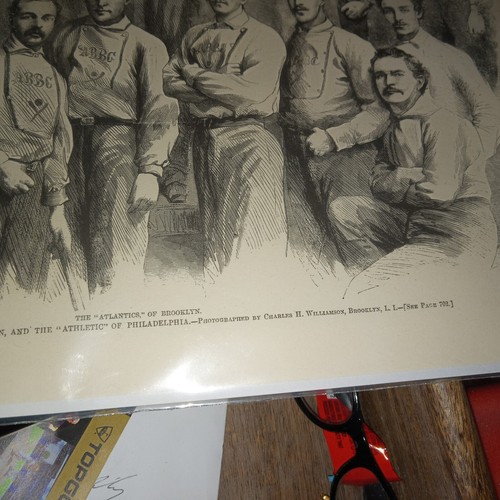 ORIG. FOTO DOBLE EQUIPO DE BÉISBOL 1866 FILADELFIA ATLETISMO Y BROOKLYN ATLANTICS - Imagen 3 de 5