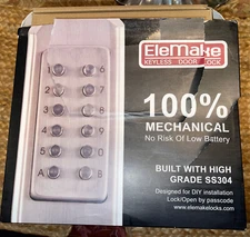EleMake AX-MKS001L Silver Keyless Entry Mechanical Door Lock W/ Manual