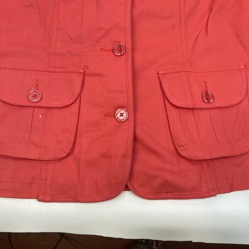 Denim & Co womwns Long Sleeve Stretch Twill Jacket with Pockets Peach M - Picture 2 of 8