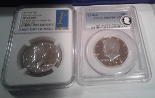2019-D 50C Kennedy Half Dollar NGC MS 66 DPL & PCGS 1978 Proof69 DEEP CAMEO. - Picture 9 of 11
