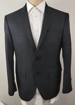 Coppley Holland & Sherry Super 140's Mens Gray Houndstooth Sport Coat Size 38 S