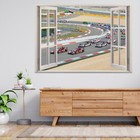 Cars Racing Track Champion Race 3d Window View Wall Sticker Poster Decal A653
