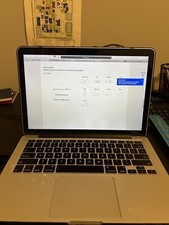 Silver Apple Macbook Pro 2012 13 inch retina Used