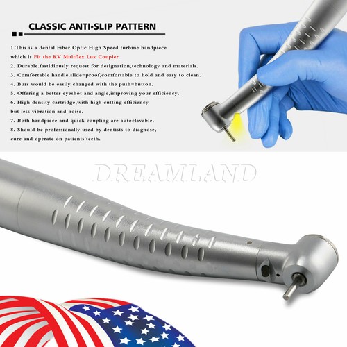 Dental Fiber Optic LED Handpiece F/ Quick Coupler 4/6H Swivel Turbine - Picture 24 of 61