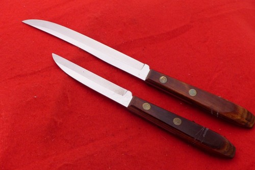 H Boker & Co Germany vintage stainless Tree Brand kitchen 2 knife set mint - Picture 3 of 4