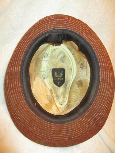 Stetson~Chestnut Color~Wool Tweed Men's Hat~1960's~Fedora~Size 7.25 - Picture 7 of 12