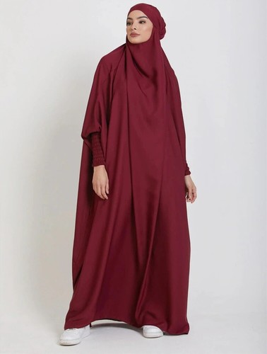One Piece Full Length Jilbab Khimar with Chunnat sleeves All Color Firdous - Picture 34 of 58