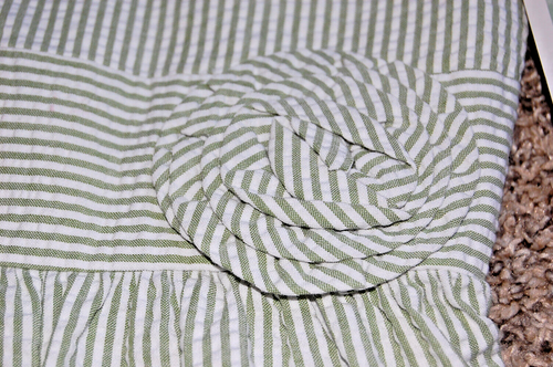 Bonnie Jean Little Girls Striped Seersucker Romper - Green - Size 6X - One Piece - Picture 5 of 11