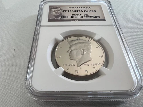 1999-S CLAD KENNEDY HALF DOLLAR  NGC PF70 ULTRA CAMEO PORTRAIT LABEL "TOP POP"