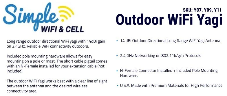 Yagi Outdoor cantenna WiFi  2.4 GHz Long Range High booster WiFi Antenna 15dBi - Image 4 of 4