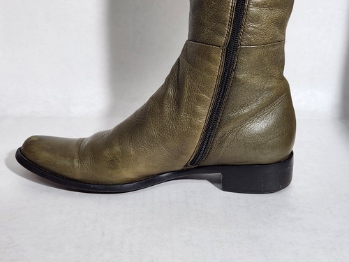 BARNEY'S NEW YORK WOMANS KNEE HIGH BOOTS GREEN LEATHER WITH ZIPPER SIZE 7.5 US - Picture 21 of 24