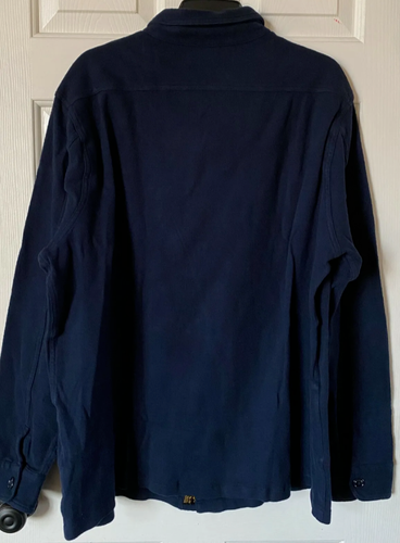 $148 NWT Mens Polo Ralph Lauren Moleskin Workshirt Button Jacket Cruise Navy - Picture 2 of 3