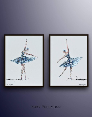 Ballerina Set, two paintings 30"x20", dance painting, original & handmade item - Picture 5 of 6