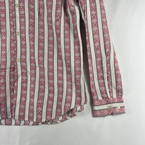 Thunder Mens Apparel NWT Pink/White Striped Long Sleeve Button Up Shirt Size M - Picture 4 of 20