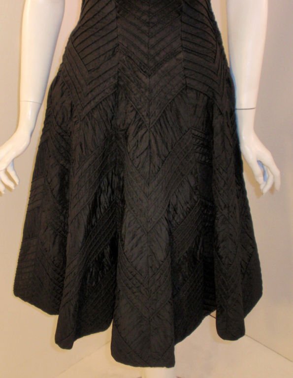 CEIL CHAPMAN 1950s Black Ribbed Chevron Cocktail … - image 7