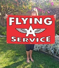 FLYING A SERVICE Banner for Gas Enthusiast/ Fossil Fuel Fans/Man Cave garage art