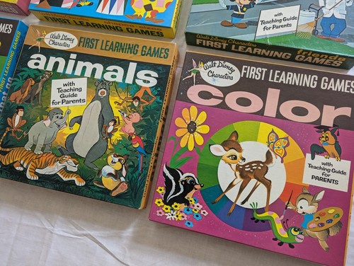 Vintage Disney First Learning Games Boxed Set Colors Shapes Numbers Ephemera - Picture 14 of 14