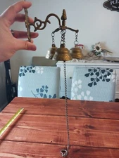 Vintage Cast Brass Welcome Dinner Bell Wall Mount