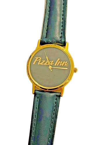 Reloj Pulsera Vintage PIZZA INN Promocional Correa Cuero Genuino - Imagen 2 de 6