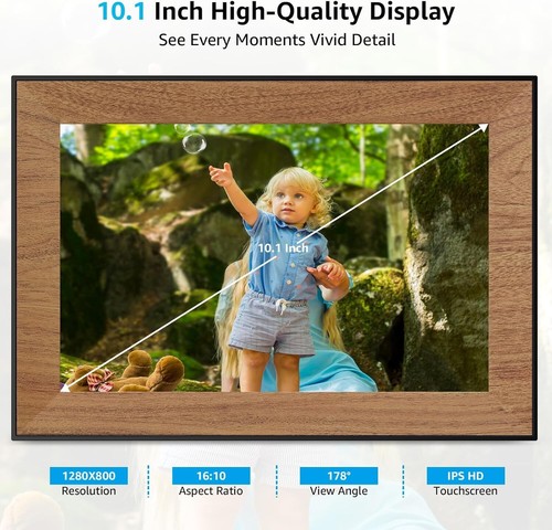 High-Resolution 10.1 Inch WiFi Frameo Digital Picture Frame – Perfect Gift - Picture 4 of 8