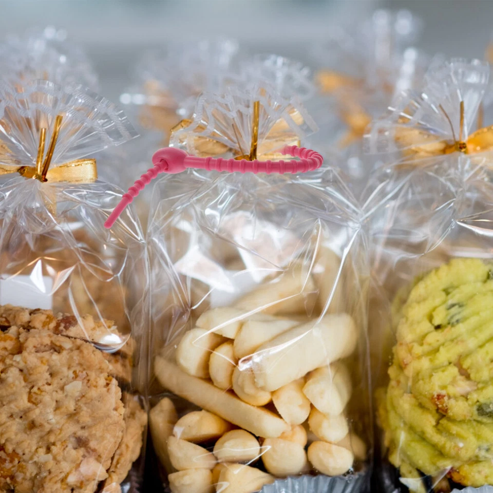 10 PIEZAS Corbatas de Silicona Multiuso Bolsa Clip Pan Corbata Reutilizable Goma Corbata Cable Lazos Foto 3 de 4