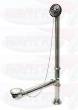 Polished Chrome Clawfoot Tub Drain With Overflow