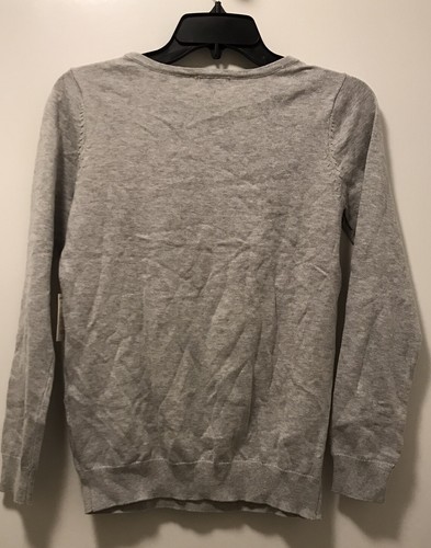 Forever 21 Girls Pullover Grey Burgundy Hearts Crew Neck Sweater Size 13/14 - Picture 4 of 8