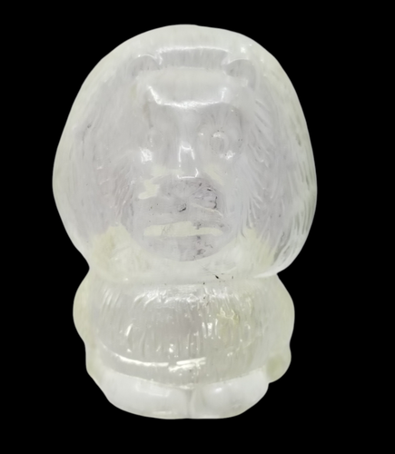 Arte en vidrio transparente grabado detallado león pisapapeles sentado melena de león figura safari - Imagen 1 de 9