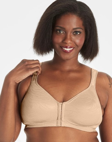 Playtex 36D BRA Women 18Hr Front Close Wirefree BackSupport Posture E525 LtBeige - Bild 5 von 6