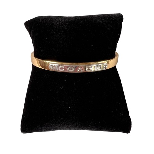 Coach Gold & Silver Hinged Bangle Bracelet - Picture 3 of 7