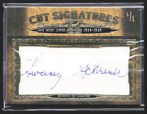 2020-21 The Cup Cut Signatures David "Sweeney" Schriner  Maple Leafs 1/1 - Picture 1 of 3