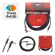 D'Addario 20ft Right Angle Guitar Cable - Superior Quality with Mute Feature