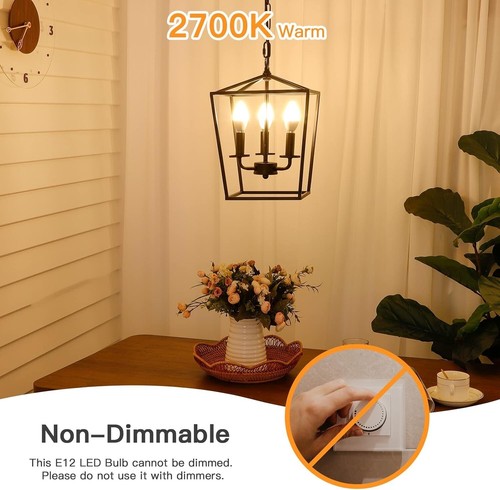 LED Candelabra Light Bulbs - Pack of 6, 60W Equivalent, Eye-friendly Warm White - Picture 4 of 7