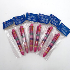 Ballpoint Pen Fine Point 6 In 1 Lot Of 6 Pens Assorted Colors