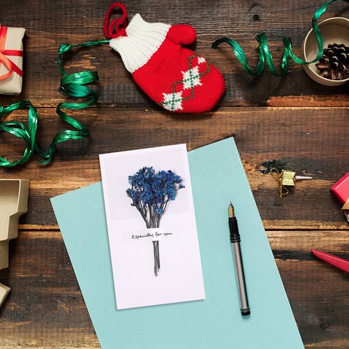Christmas Charm Dried Flower Greeting Card Festive Design Natural Holiday - Picture 14 of 45