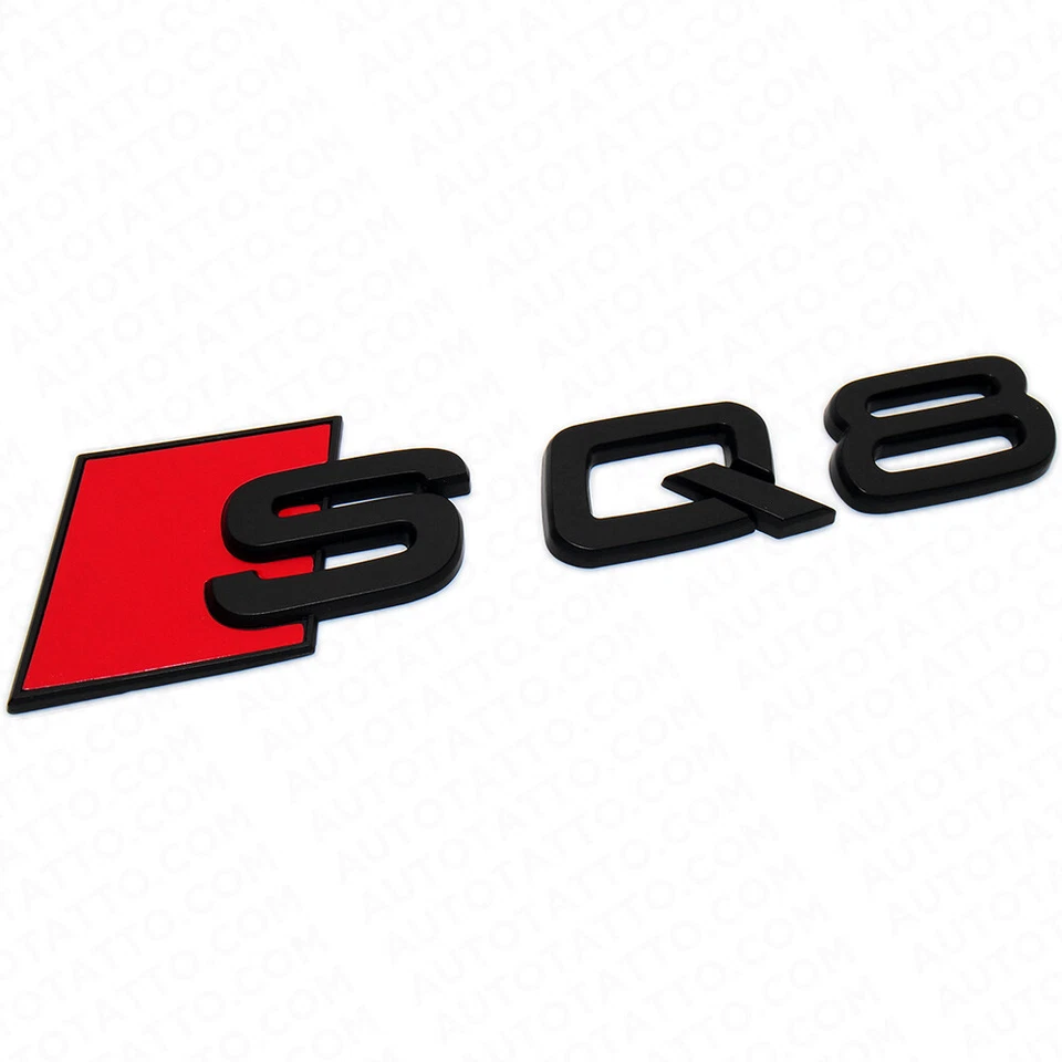 Placa de identificación emblema maletero deportivo Audi SQ8 negro mate letra trasera puerta levadiza Foto 2 de 4
