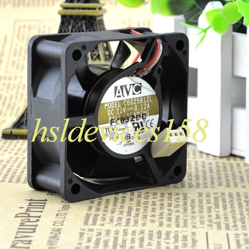 1pc AVC C6025B12L 12V 0.12A 6CM 6025 3-wire Double Ball Cooling Fan - Picture 2 of 2