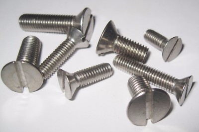 1//4UNF X 3//4 SLOT COUNTERSUNK MACHINE SCREWS STEEL ZINC PLATED QTY 10