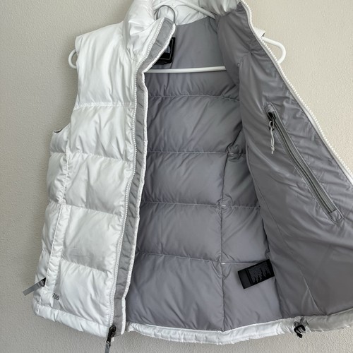 The North Face Womens XS Puffer Goose Down 700 Vest White Read - Picture 9 of 12