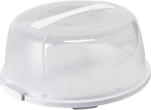 Large Round Cake Storage Carrier Box Container Clear Lockable Lid Cover 3 Colour - Picture 3 of 16
