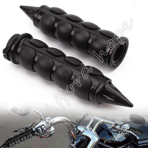 Motorcycle Metal+Ruber Hand Grips Handlebar Throttle 1" 25mm Black For Harley - Bild 1 von 8