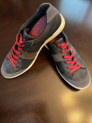 Herren Ecco Golfschuhe schwarz mit roten Schnürsenkeln Größe EU 46, 12 USA - Bild 1 von 5